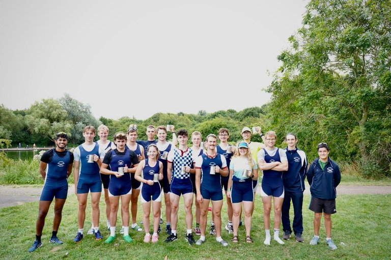 Senior men celebrate their wins at Peterborough